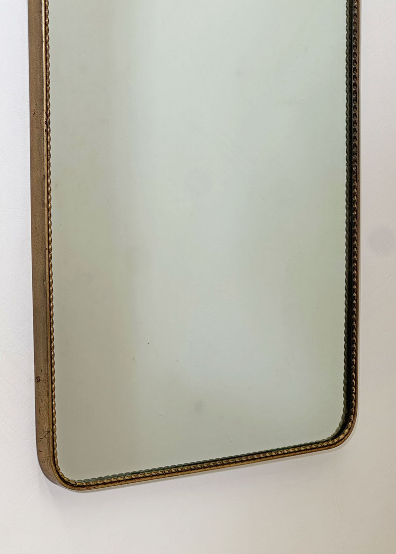 Arched Brass Beaded Mirror, Italian 1950's