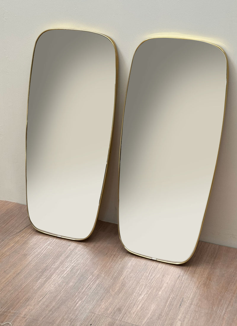 Twin Brass Mirrors, Italian 1960's