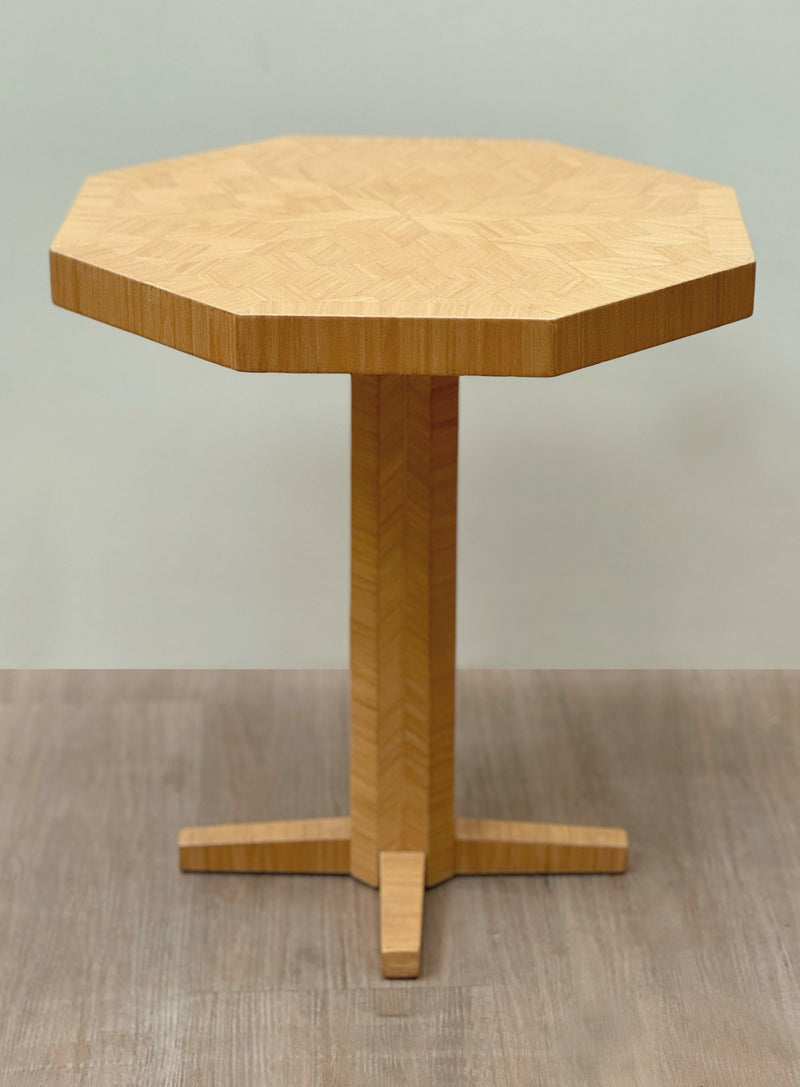 Octagonal Sidetable with Wooden Inlay, Scandinavian