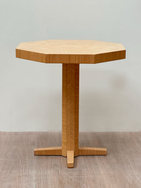 Octagonal Sidetable with Wooden Inlay, Scandinavian