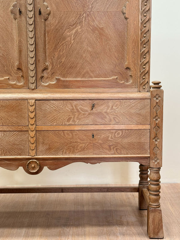 Swedish Antique Oak Cabinet, 1960's