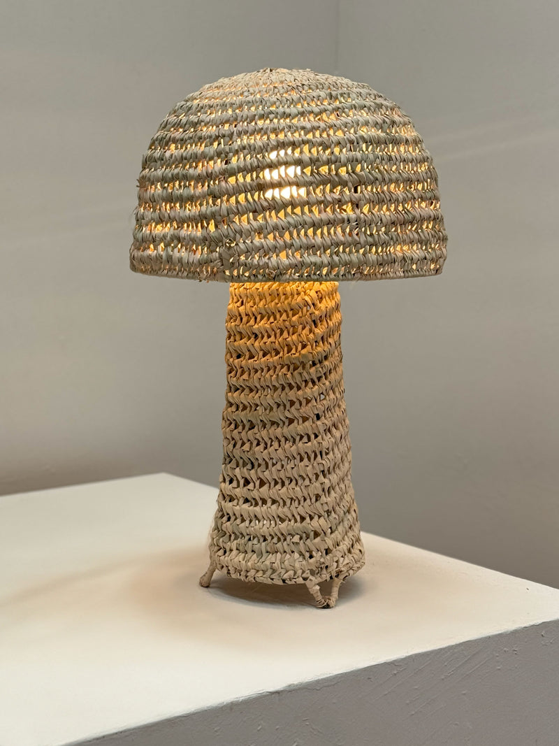 Raffia Table Lamp, French 1970's