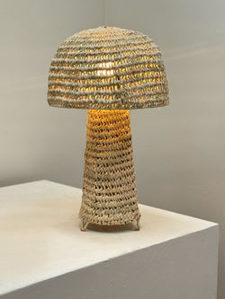 Raffia Table Lamp, French 1970's