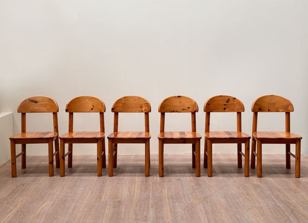 Set of 6 Rainer Daumiller Dining Chairs in Pine, 1970's