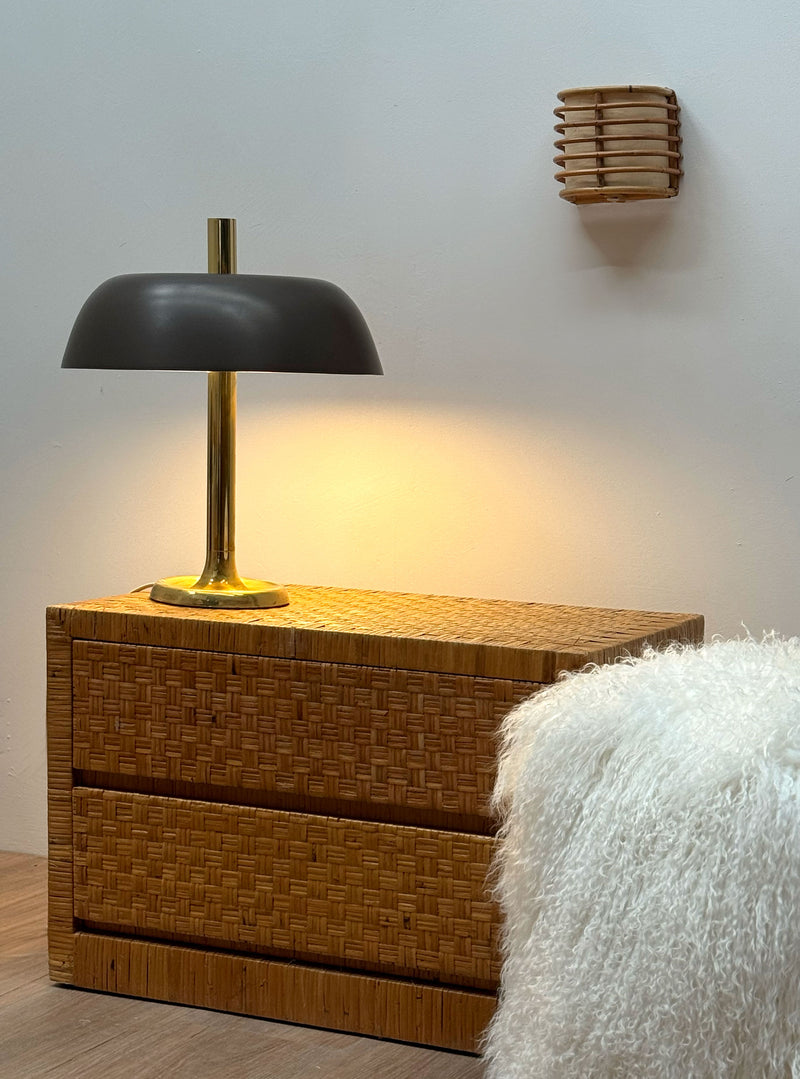 Woven Rattan Bedside Tables, 1970's