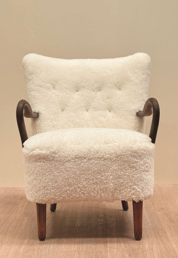 Alfred Christensen Lambswool Armchair, Danish 1940's