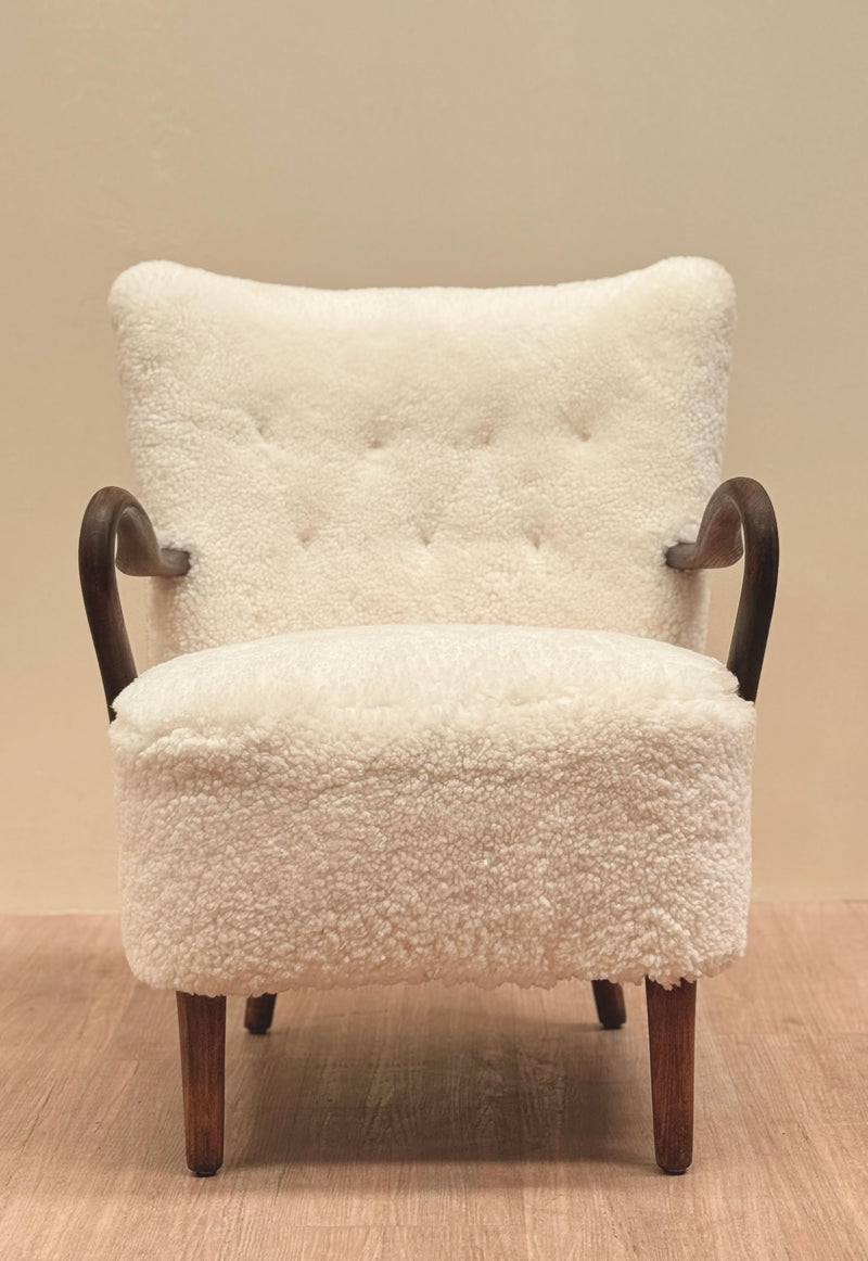 Alfred Christensen Lambswool Armchair, Danish 1940's