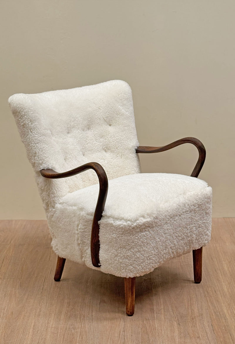 Alfred Christensen Lambswool Armchair, Danish 1940's