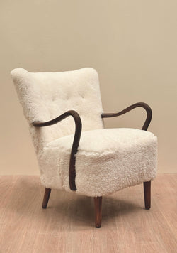 Alfred Christensen Lambswool Armchair, Danish 1940's