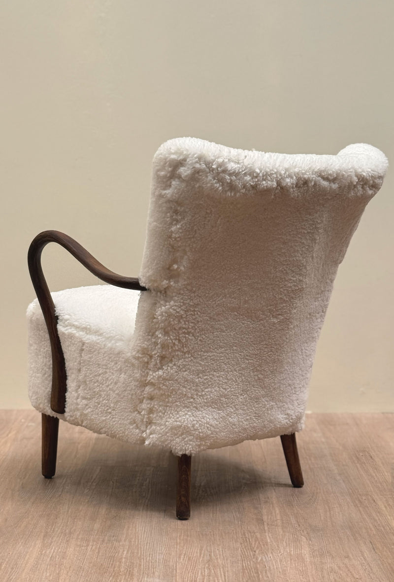 Alfred Christensen Lambswool Armchair, Danish 1940's