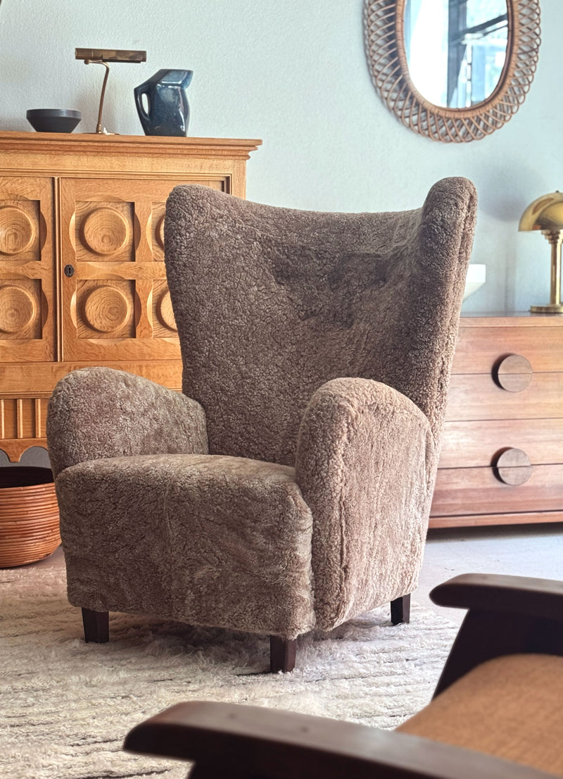Sheepskin Chair by Fritz Hansen, Denmark, 1930's