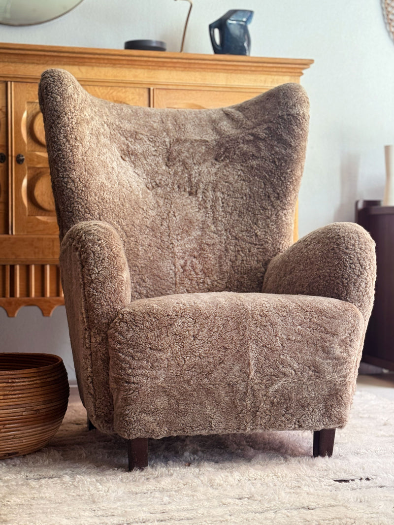 Sheepskin Chair by Fritz Hansen, Denmark, 1930's