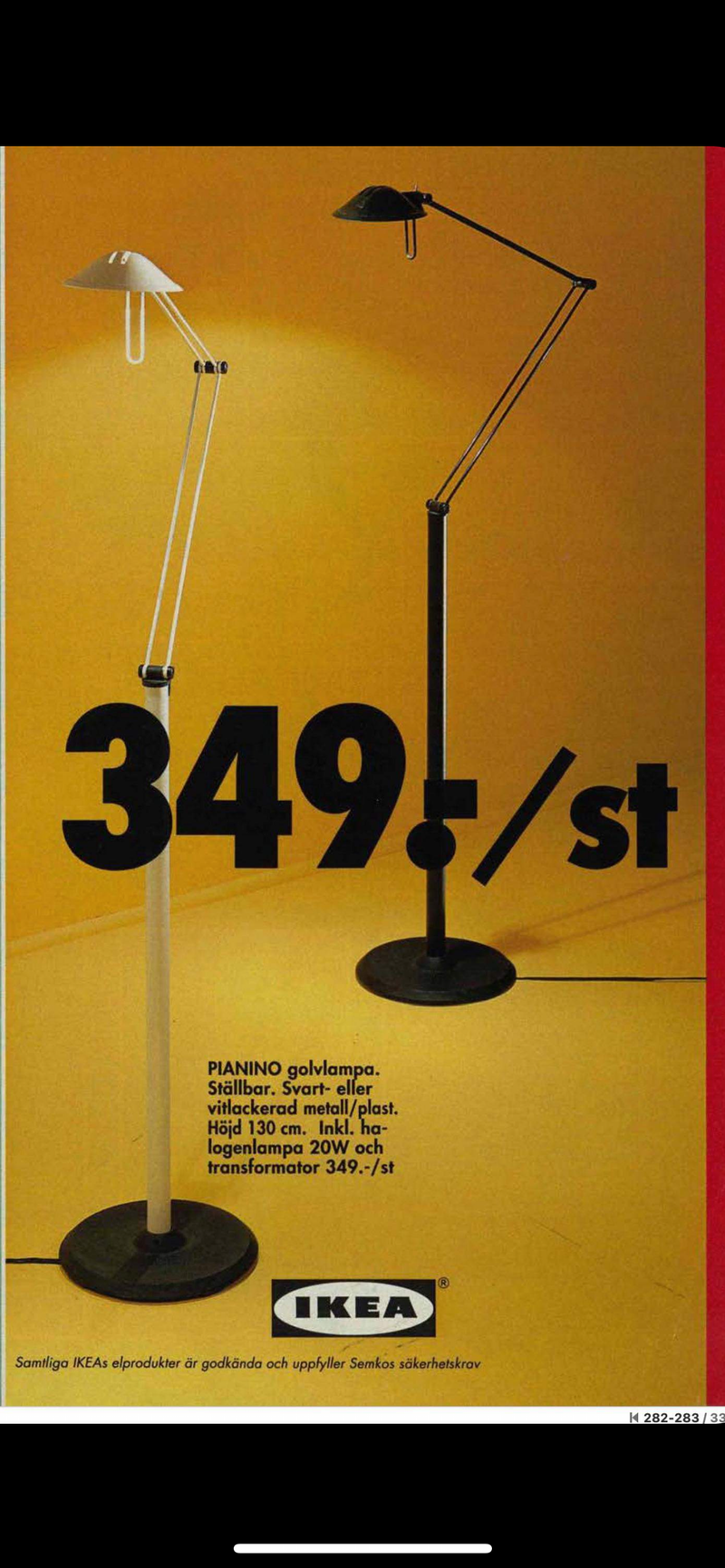 Post Modern Floor Lamp 'Pianino', Sweden, Ikea 1990's