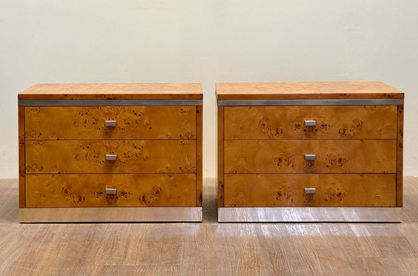 Pair of Bedsides by Willy Rizzo, Italy 1970's