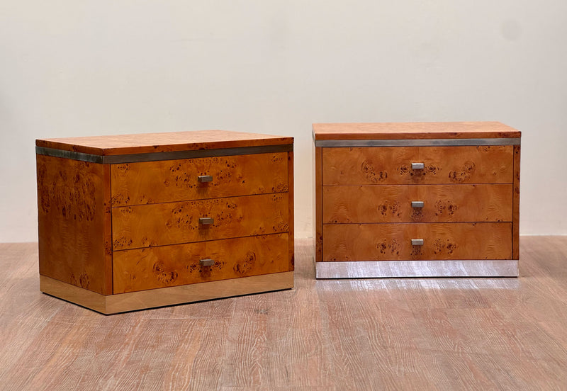 Pair of Bedsides by Willy Rizzo, Italy 1970's