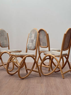 Pretzel Bamboo Dining Chairs, Scandinavian 1970's