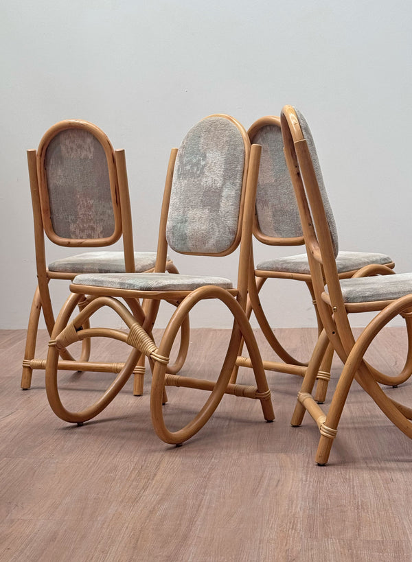 Pretzel Bamboo Dining Chairs, Scandinavian 1970's