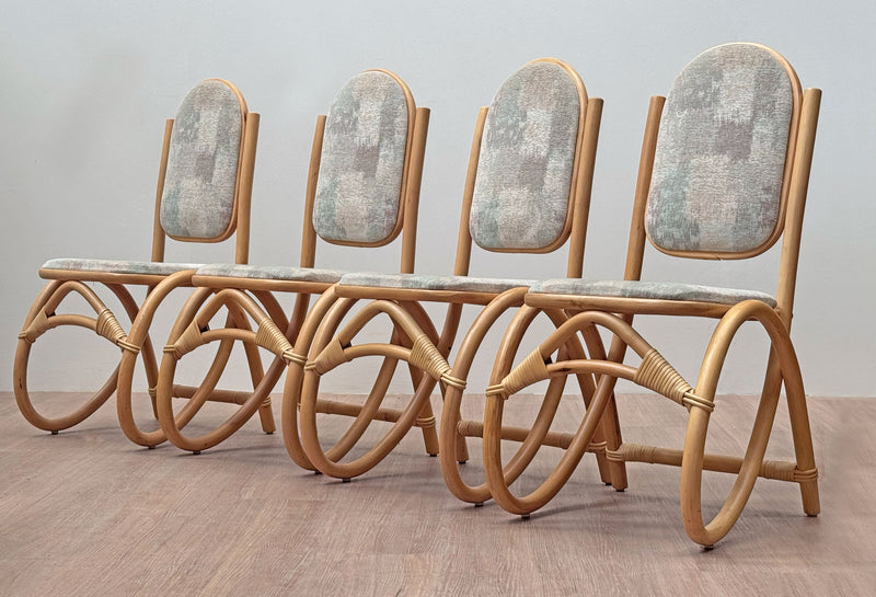 Pretzel Bamboo Dining Chairs, Scandinavian 1970's