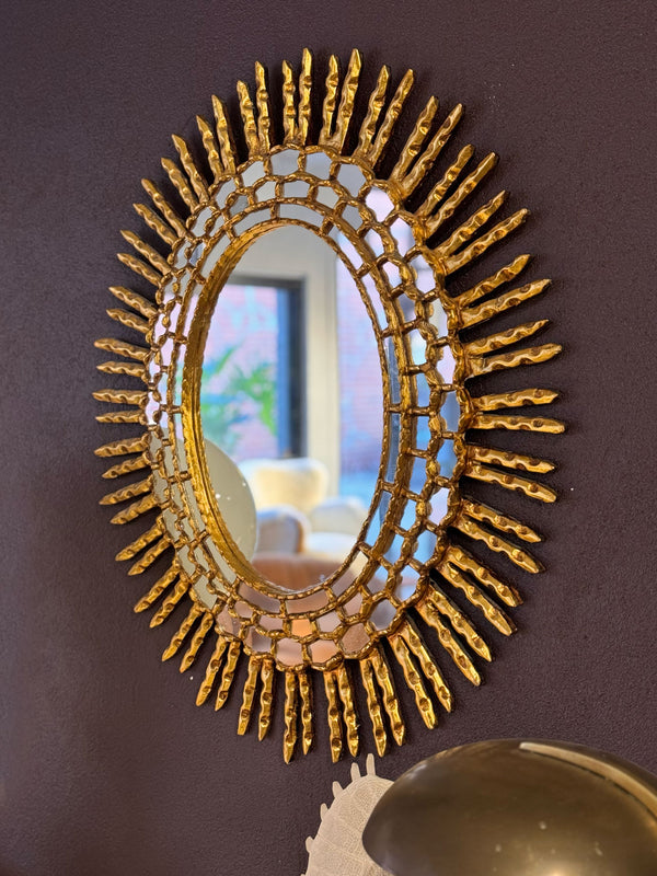 Spanish Colonial Sunburst Mirror, Late 20th Century