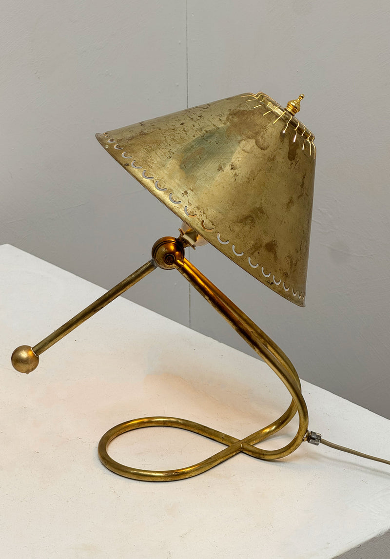 Brass Gimble Table Lamp, Denmark c1960's