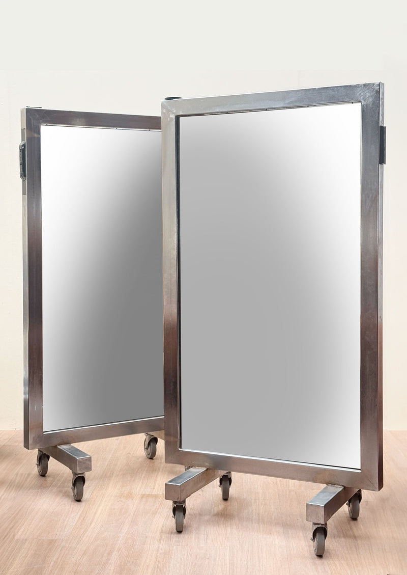 Stainless Steel Rolling Mirrors, Post Modern