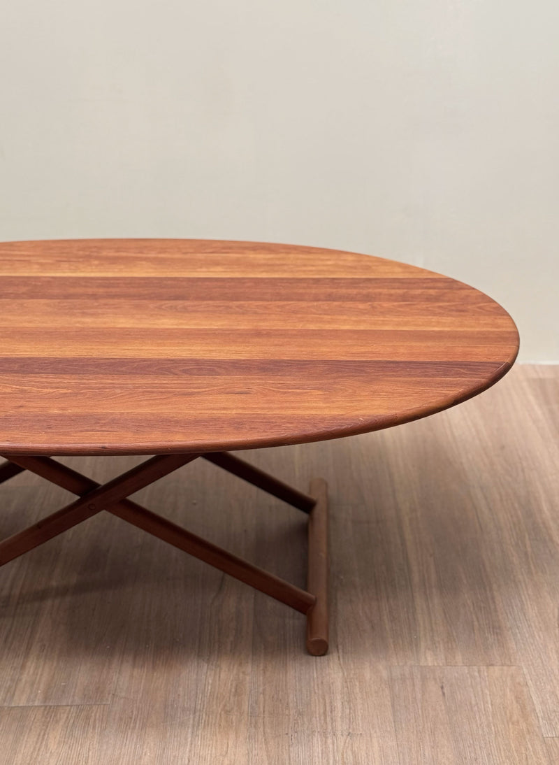 Cross Bar Coffee Table, Blackbutt, Danish 1970's