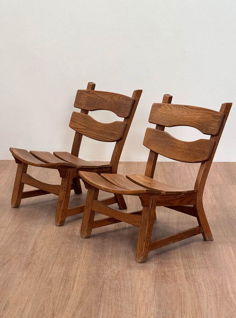 Brutalist Oak Chairs by Dittmann & Co, Netherlands, 1960's