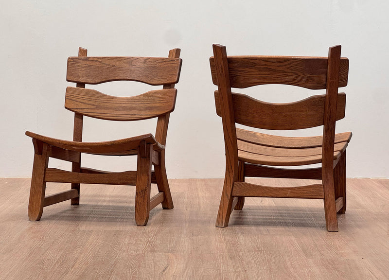 Brutalist Oak Chairs by Dittmann & Co, Netherlands, 1960's