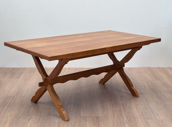 Oak Folk Dining Table by Henning Kjærnulf, 1960's