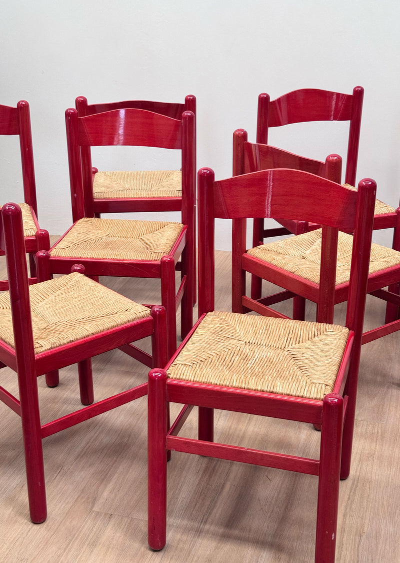 Lacquered French Alpine Dining Chairs, 1970's