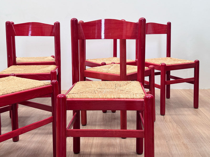 Lacquered French Alpine Dining Chairs, 1970's