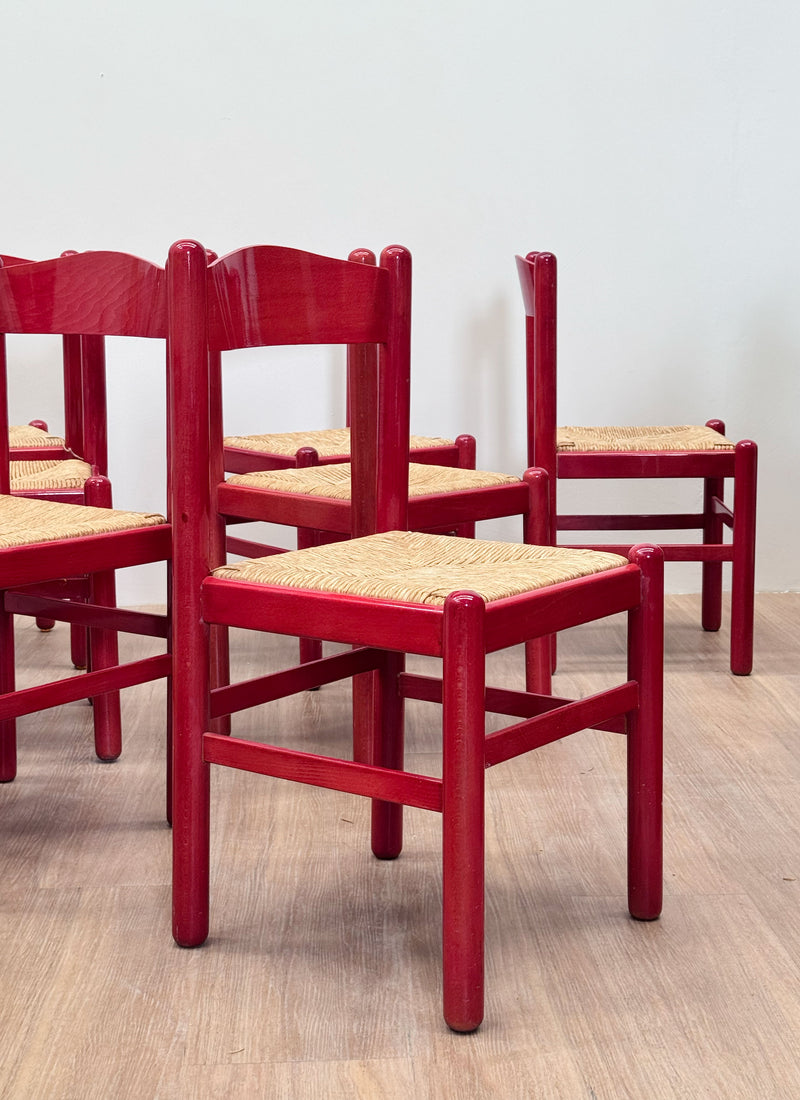 Lacquered French Alpine Dining Chairs, 1970's