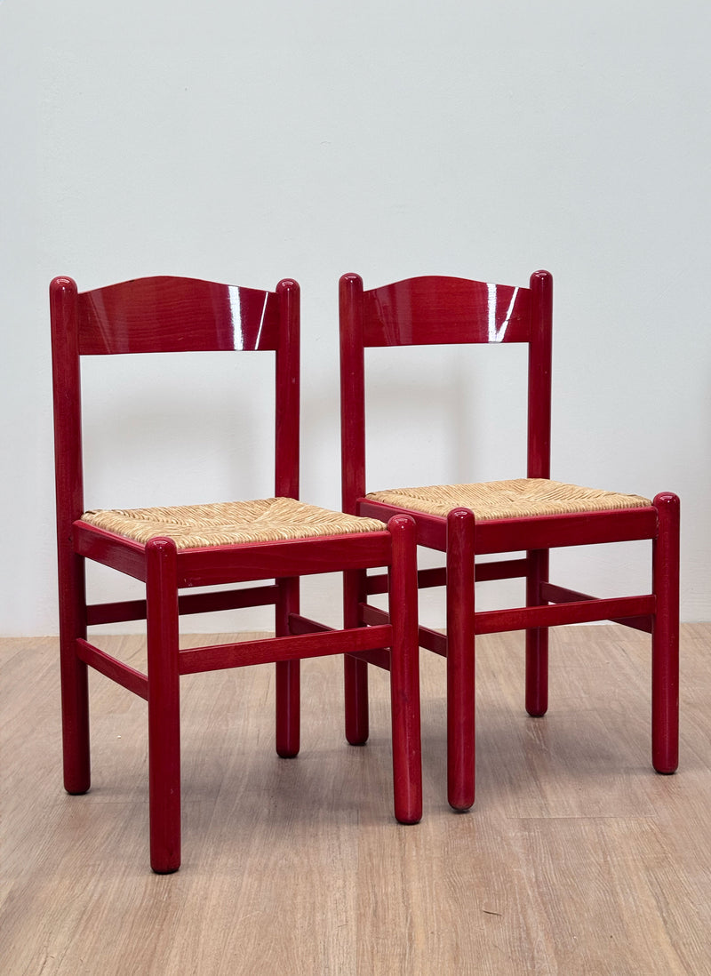 Lacquered French Alpine Dining Chairs, 1970's