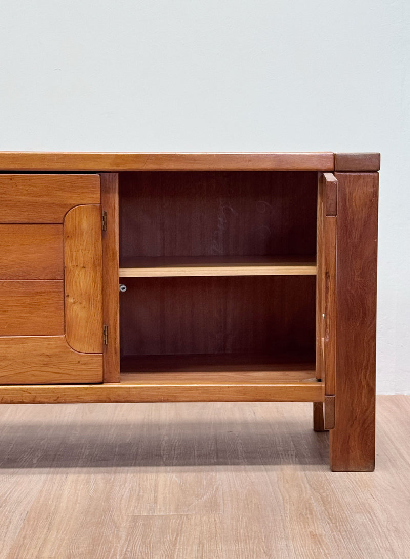 Maison Regain Solid Elm Sideboard, France, 1970's