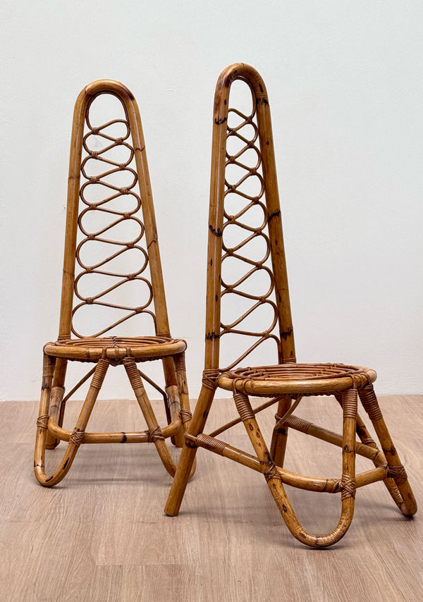 Mid Century Modern Bamboo Chairs, Italy 1960