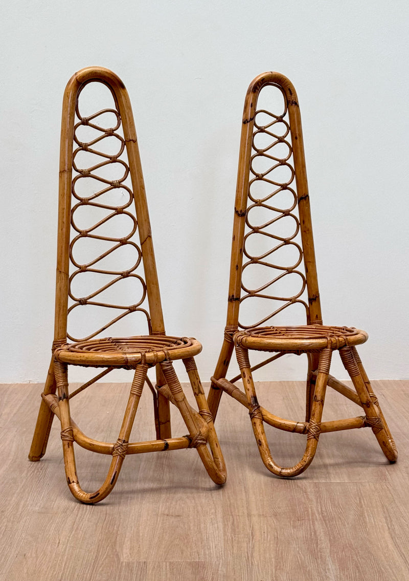 Mid Century Modern Bamboo Chairs, Italy 1960