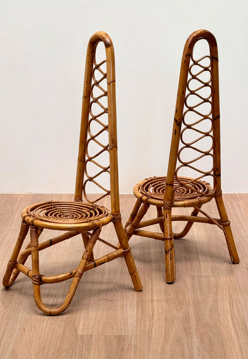 Mid Century Modern Bamboo Chairs, Italy 1960
