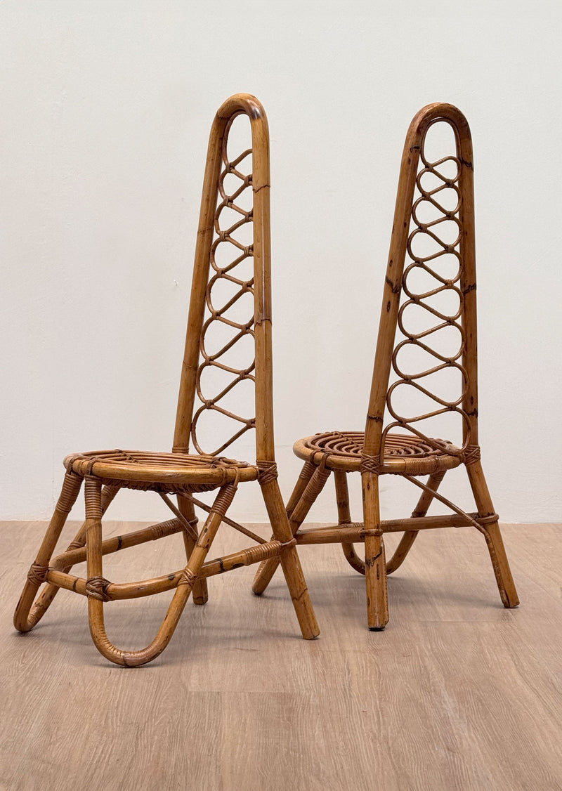 Mid Century Modern Bamboo Chairs, Italy 1960