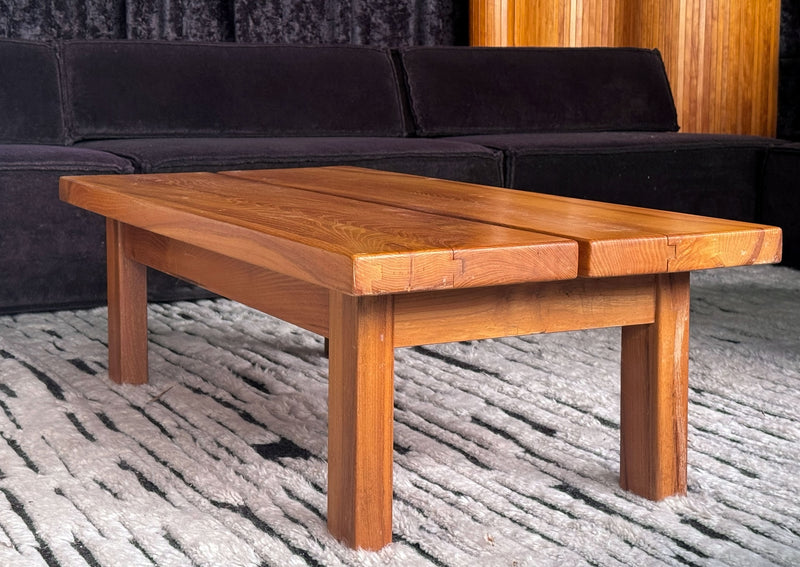 Maison Regain Elm Coffee Table France, 1970's