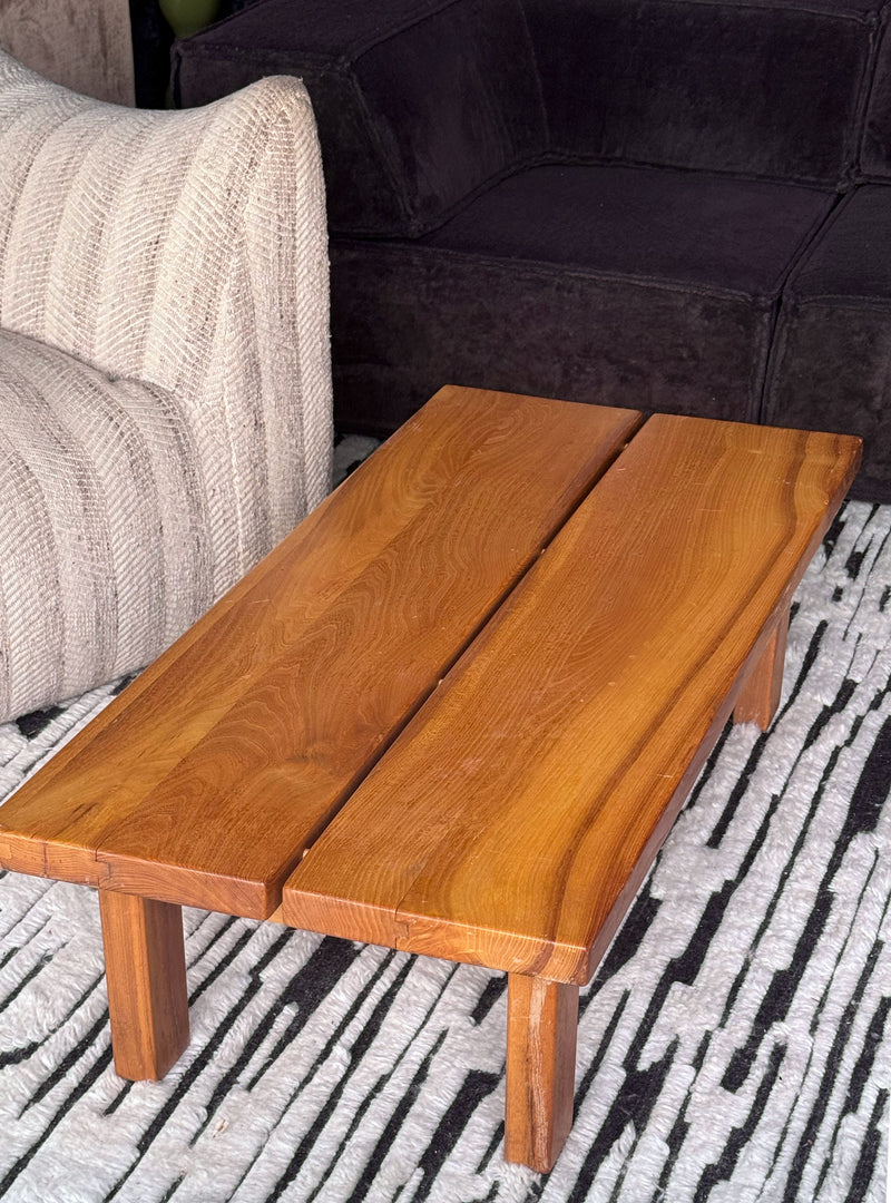 Maison Regain Elm Coffee Table France, 1970's