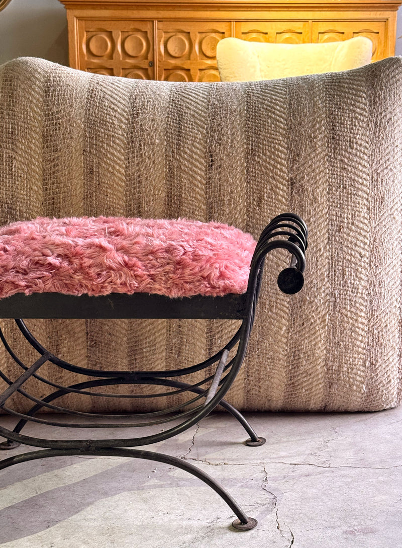 Wrought Iron Scroll Tabourets, France 1950's