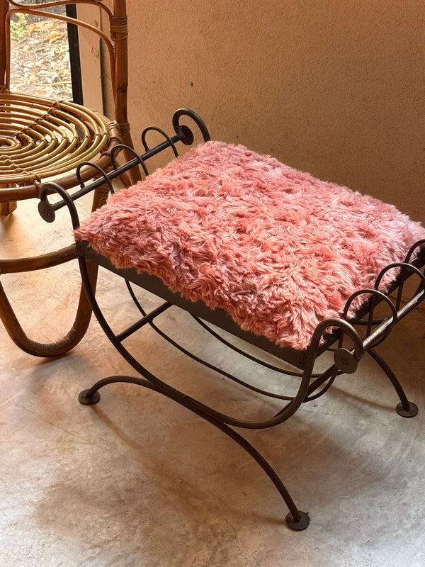 Wrought Iron Scroll Tabourets, France 1950's