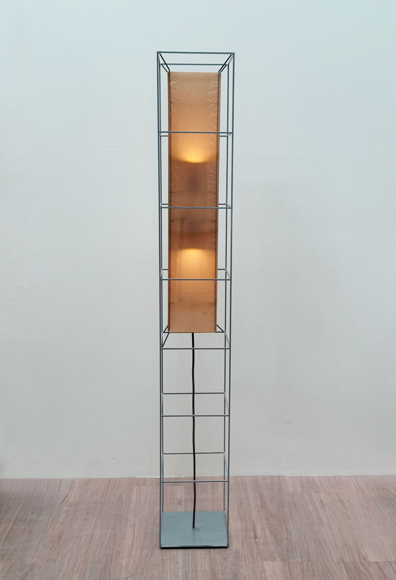 Minimalist Postmodern Floor Lamp Parchment Shade, Scandinavian