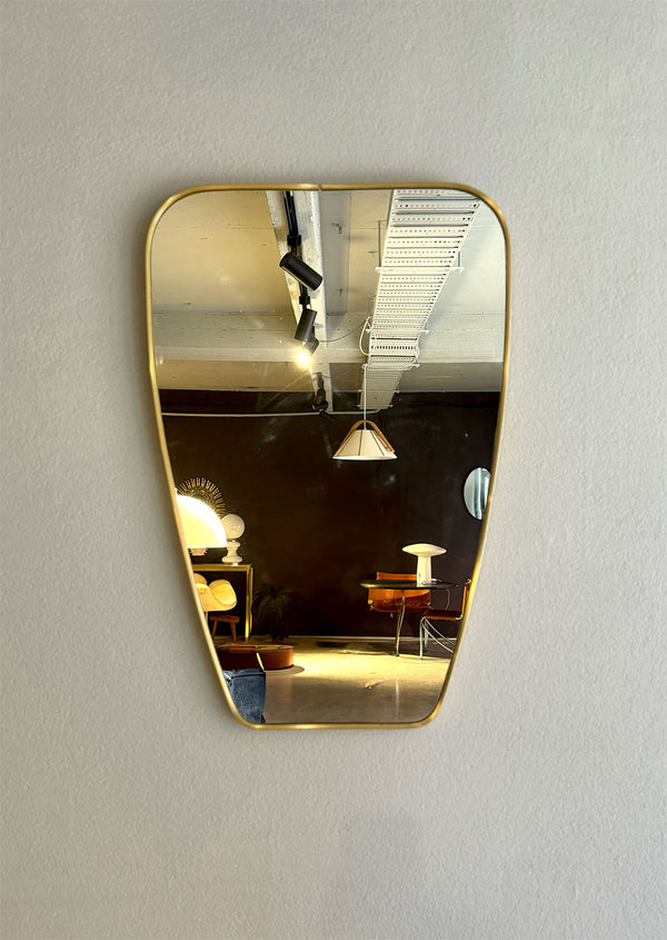 Brass Tapered Mirror, Italian 1950's