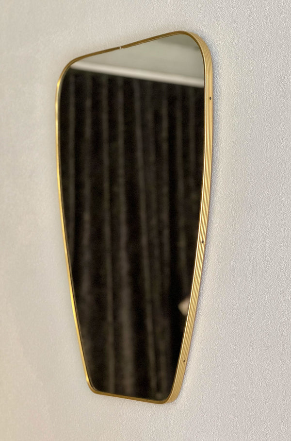 Brass Tapered Mirror, Italian 1950's