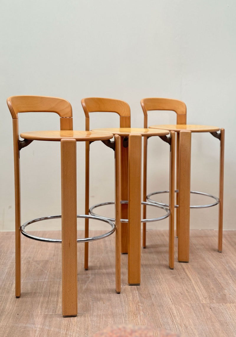 Beechwood Stools by Bruno Rey for Kusch + Co, Switzerland c90’s