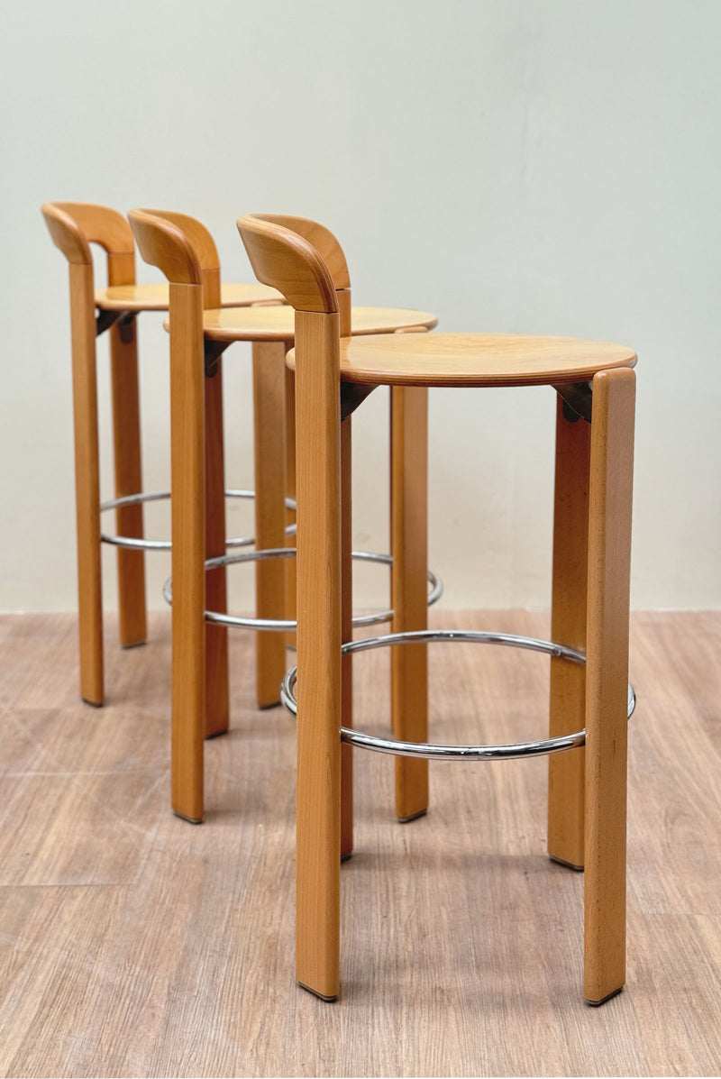 Beechwood Stools by Bruno Rey for Kusch + Co, Switzerland c90’s