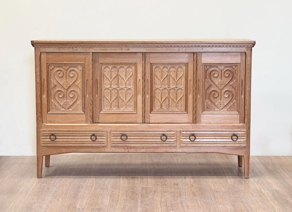 Hand Carved Oak Danish Cabinet, 1940's