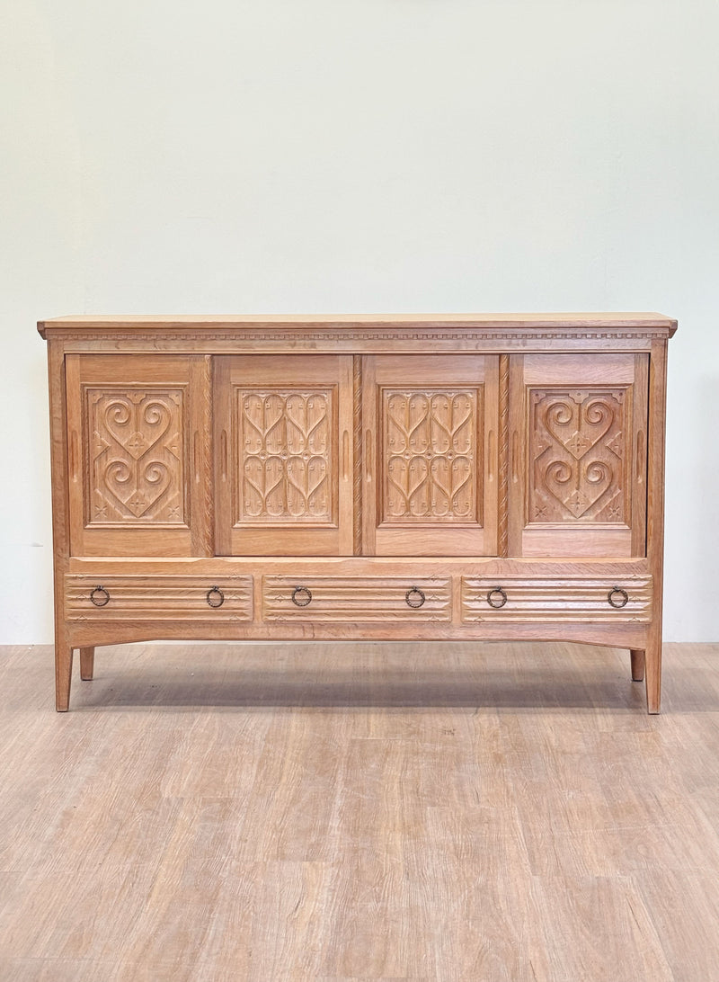 Hand Carved Oak Danish Cabinet, 1940's