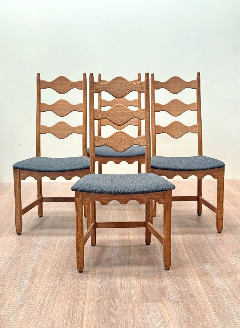 Henning Kjærnulf Ladder Razor Dining Chairs, Denmark, 1960s